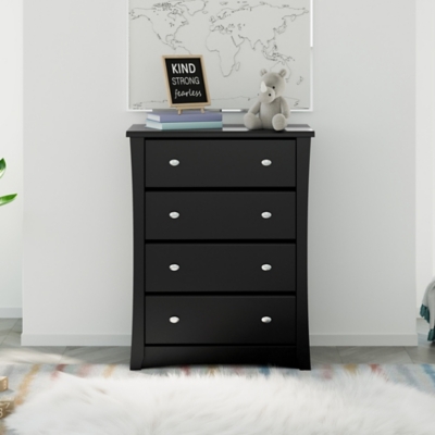 Storkcraft Crescent 4 Drawer Dresser, Black