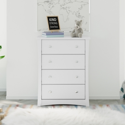 Storkcraft Crescent 4 Drawer Dresser, White