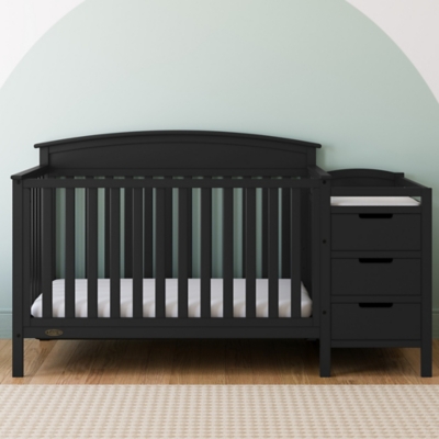 Graco Benton 4-in-1 Convertible Crib and Changer, Black