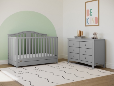 Graco Noah 6 Drawer Double Dresser, Pebble Gray