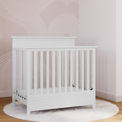 B600011131 Storkcraft Petal 4-in-1 Convertible Mini Crib, Whi sku B600011131