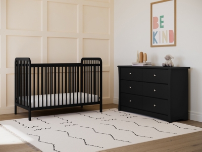 B600011145 Storkcraft Pasadena 3-in-1 Convertible Crib, Black sku B600011145