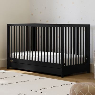 Graco Teddi 5-in-1 Convertible Crib with Drawer, Black