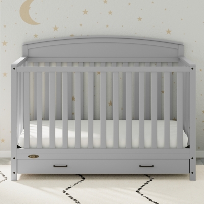 Graco Benton 5-in-1 Convertible Crib with Drawer, Pebble Gray