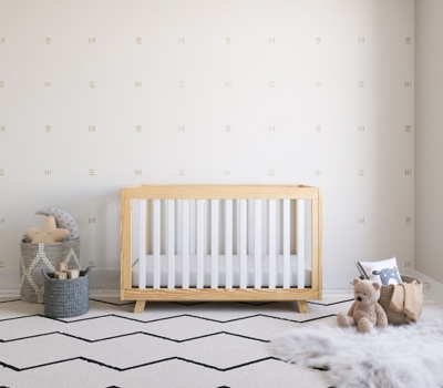 Storkcraft Beckett 3-in-1 Convertible Crib, Natural/White