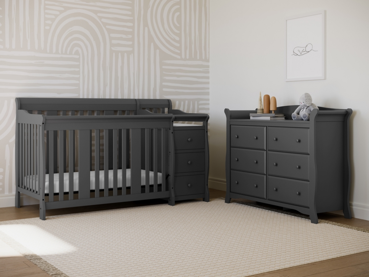 Storkcraft Portofino 5 in 1 Convertible Crib and Changer Ashley