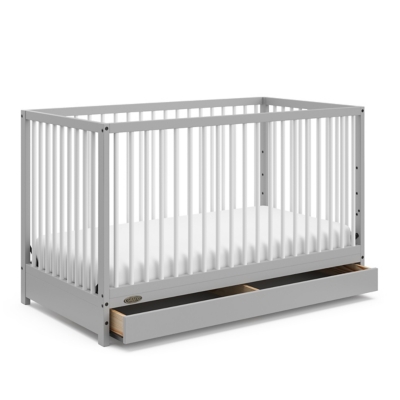 Graco Teddi 5-in-1 Convertible Crib with Drawer, Pebble Gray, large