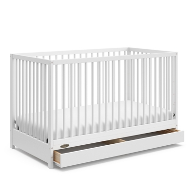 Graco Teddi 5-in-1 Convertible Crib with Drawer, White, large
