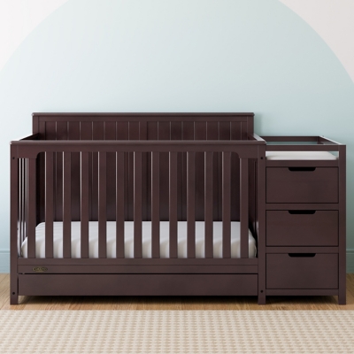 Graco Hadley 5-in-1 Convertible Crib and Changer, Espresso