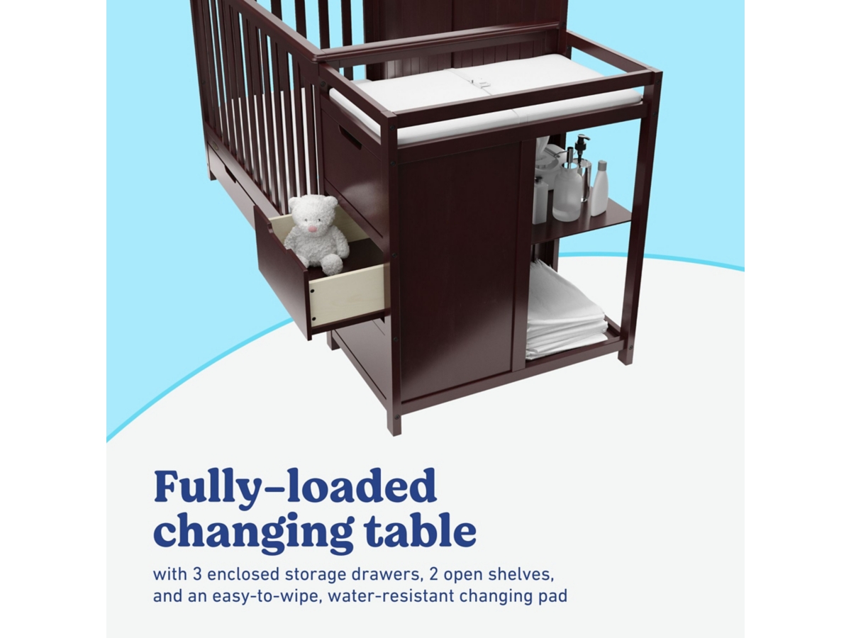 Graco Hadley 5-in-1 Convertible Crib and Changer Ashley