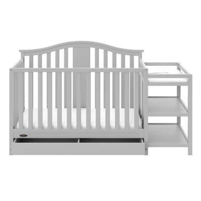 Graco Solano 5-in-1 Convertible Crib and Changer, Pebble Gray