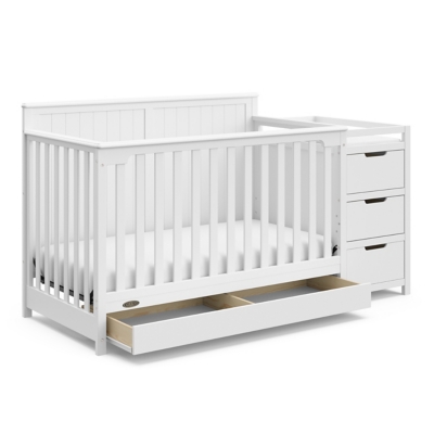 Graco Hadley 5-in-1 Convertible Crib and Changer, White, large