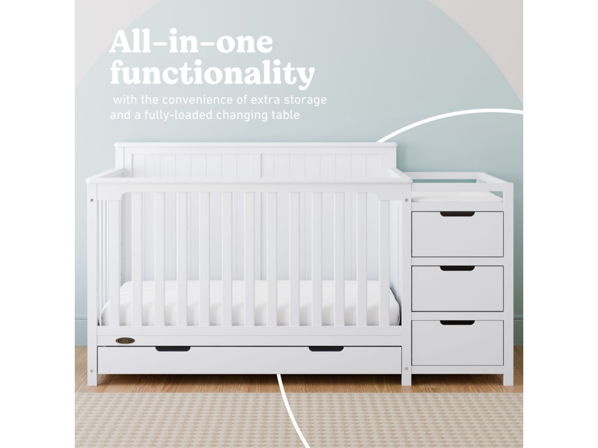 Graco Hadley 5-in-1 Convertible Crib and Changer Ashley