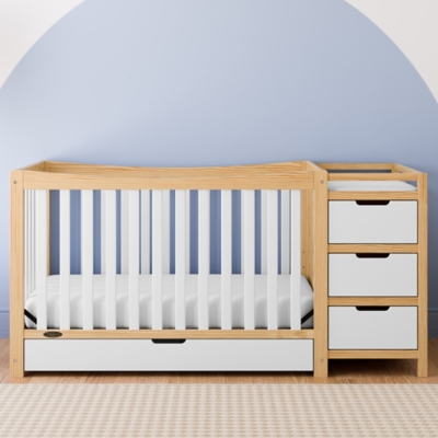 Graco Remi 4-in-1 Convertible Crib and Changer, Natural/White