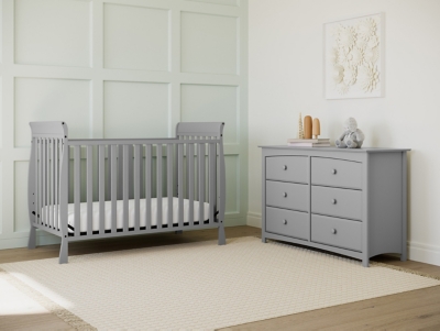 Storkcraft Maxwell 3-in-1 Convertible Crib, Pebble Gray