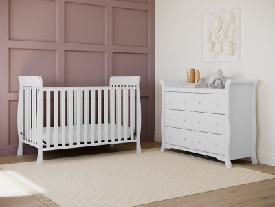 B600011200 Storkcraft Maxwell 3-in-1 Convertible Crib, White sku B600011200