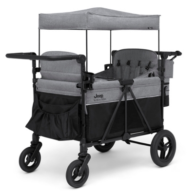 Jeep by Delta Children Wrangler Deluxe 4 Seater Stroller Wagon, , large