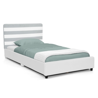 Delta Children Upholstered Twin Size Bed with Headboard, , large