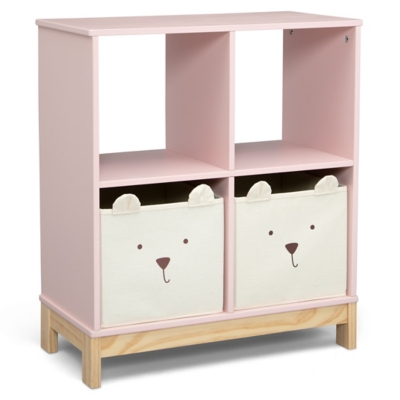 babyGap by Delta Children Brannan Bear Bookcase with Bins, Blush, large