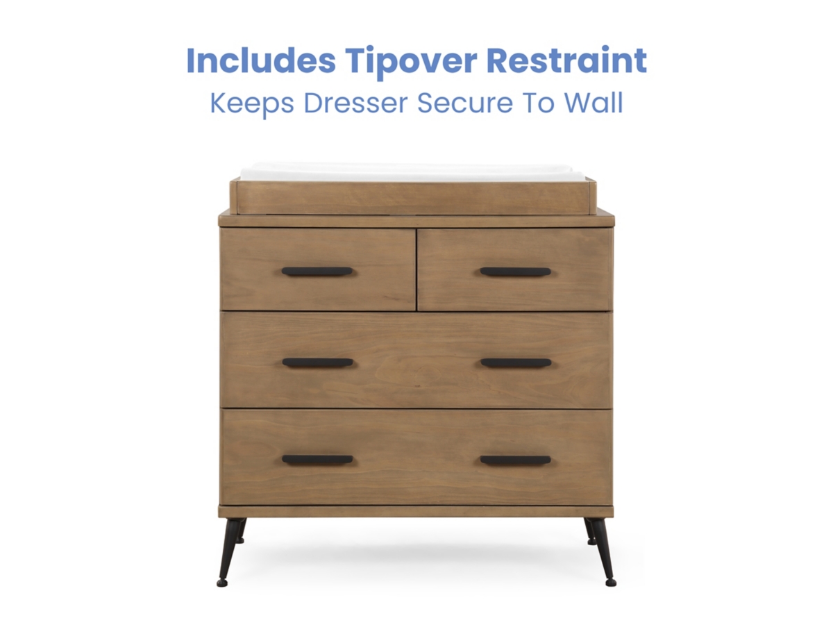 Delta Children Sloane 4 Drawer Dresser with Changing Top Ashley