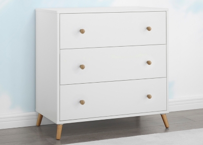 Delta Children James 6 Drawer Dresser with Interlocking Drawers, Bianca White/Natural