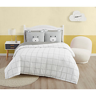 My World Bear Hug 7 Piece Full Bed in a Bag, Gray/White, rollover