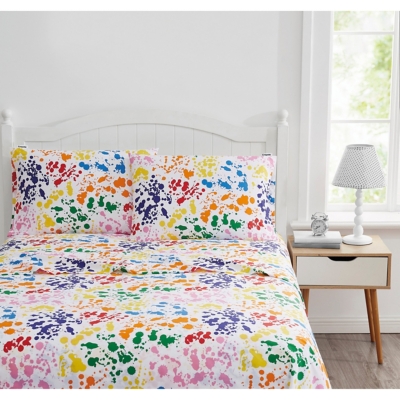 Crayola Splatter 4 Piece Sheet Set, Multi Splatter