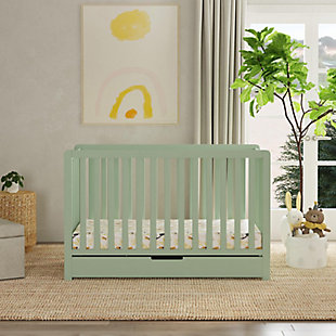 Carter's Colby 4-in-1 Convertible Crib with Trundle Drawer, Light Sage, rollover