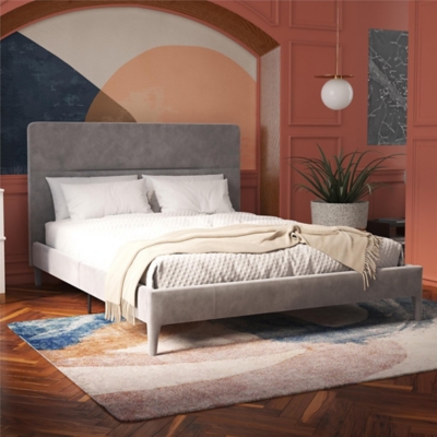 CosmoLiving by Cosmopolitan Westerleigh Queen Platform Bed, Light Gray