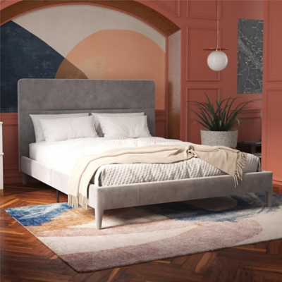 CosmoLiving by Cosmopolitan Westerleigh Full Platform Bed, Light Gray, rollover