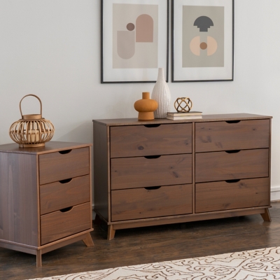 B600011518 Linon Pierce Nightstand and Dresser Set, Walnut sku B600011518