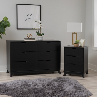 B600011520 Linon Pierce Nightstand and Dresser Set, Black sku B600011520