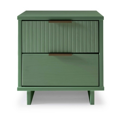 Manhattan Comfort Granville 18" 2 Drawer Nightstand, Sage Green, large