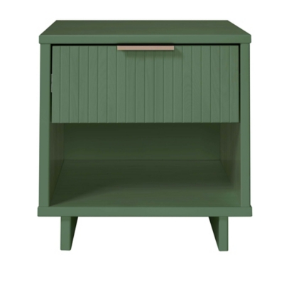 Manhattan Comfort Granville 18" 1 Drawer Nightstand, Sage Green, large