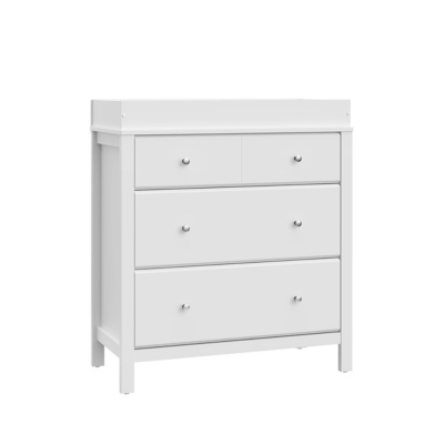 Storkcraft Horizon 3 Drawer Chest with Changing Topper, White, large