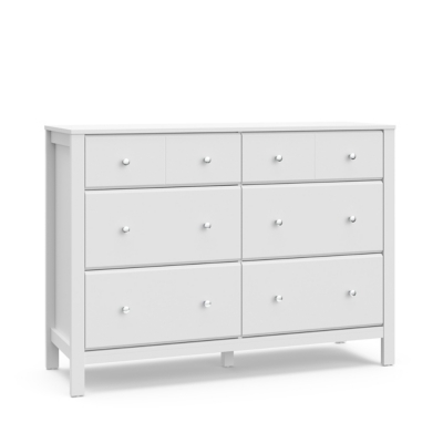 Storkcraft Horizon 6 Drawer Double Dresser, White, large