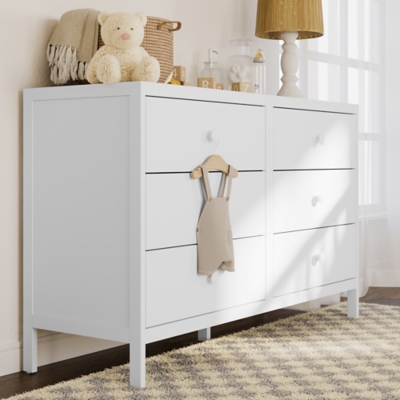 Graco Universal 6 Drawer Double Dresser, White, rollover