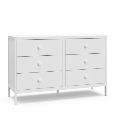 Graco Universal 6 Drawer Double Dresser, White, large
