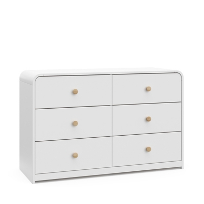 Storkcraft Next Santos 6 Drawer Double Dresser, White, large