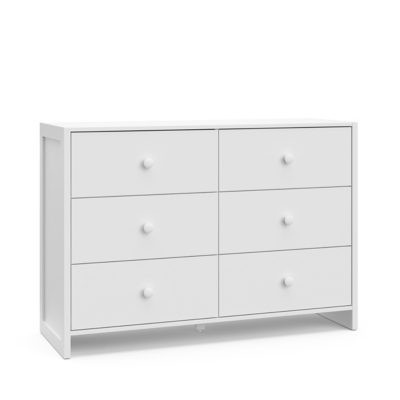 Storkcraft Calabasas 6 Drawer Double Dresser, White, large