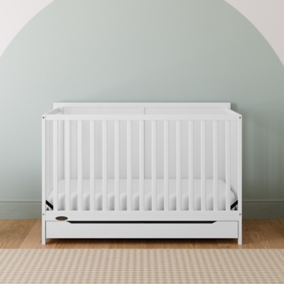 Graco Melrose 5-in-1 Convertible Crib with Drawer, White, rollover