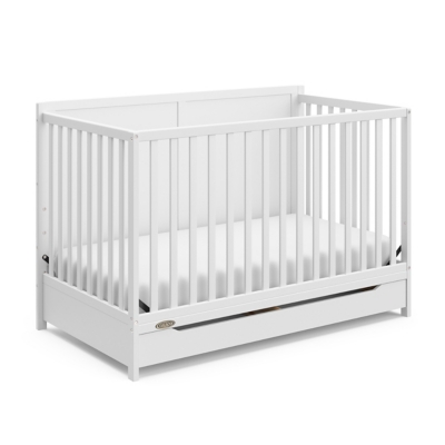 Graco Melrose 5-in-1 Convertible Crib with Drawer, White, large