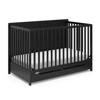 Graco Melrose 5-in-1 Convertible Crib with Drawer, Black, large