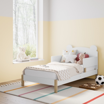 Storkcraft Teddy Bear Toddler Bed, White/Driftwood
