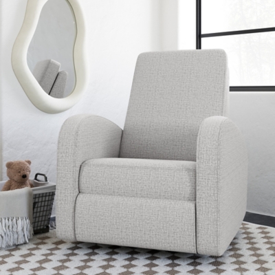 Light gray fabric recliner in cozy living room setting