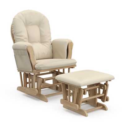 Storkcraft Hoop Glider and Ottoman, Natural/Beige, large