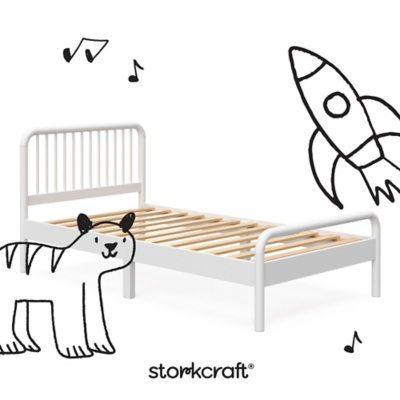 Storkcraft Next Porto Twin Bed, White, large