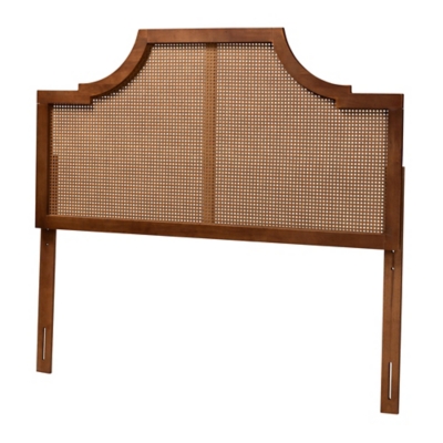 Baxton Studio Risha Panel Headboard, Walnut Brown, grid