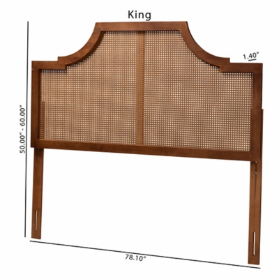 Baxton Studio Risha Panel Headboard, Walnut Brown, large