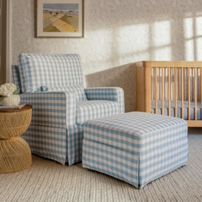 Namesake Crawford Gliding Ottoman, Blue, rollover